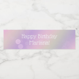 Rosa Lila Rainbow Fairy Ljus Girls Birthday Vattenflaskor Etikett