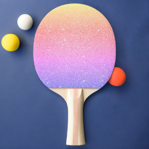 Rosa Lila Rainbow Girly Glitter och Gnistra Pingisracket