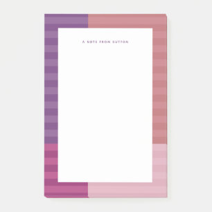 Rosa lila rand färglös personlig i ram post-it block