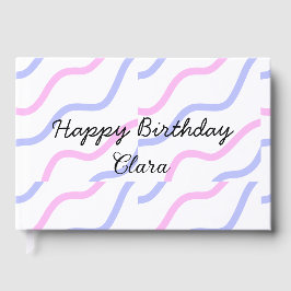 Rosa lila rand grattis på födelsedagen lägga till  gästböcker