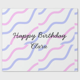 Rosa lila rand grattis på födelsedagen lägga till  presentpapper