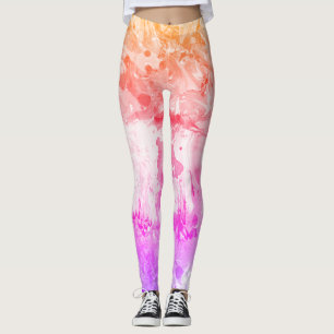 Rosa Lila Red Gult White Modern Abstrakt Leggings