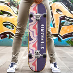 Rosa Lila Retro Modern Abstrakt Marble Swirl Mini Skateboard Bräda 18,5 Cm<br><div class="desc">Stå vid skateparken med vår Rosa och Lila Retro Modern Abstrakt Marble Swirl Skateboard! Med den här öga-fångstdesignen kan du vrida mönster i rosa och lila, inspirerad av återtro och modern abstrakt. Perfekt för skateboarder som har unika och konstnärliga mönster i kärlek kombinerar denna tavla stil och funktioner. Skateboard-däcket är...</div>
