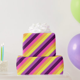 Rosa Lila Retro Rand Wrapping Papper Presentpapper