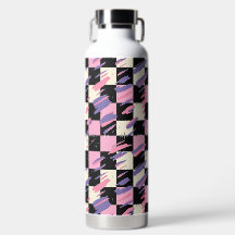 Rosa & Lila Retro Rutig Flaska eller Tumbler