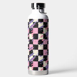 Rosa & Lila Retro Rutig Flaska eller Tumbler