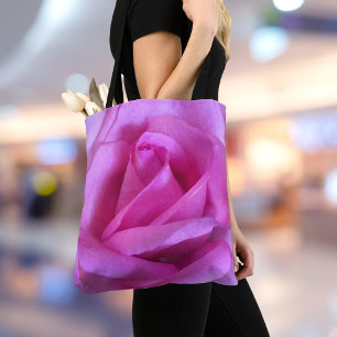 Rosa lila ro blomma med modig, modern enkel bild tygkasse