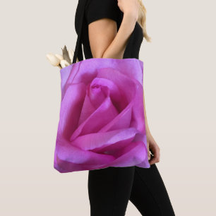 Rosa lila ro blomma med modig, modern enkel bild tygkasse