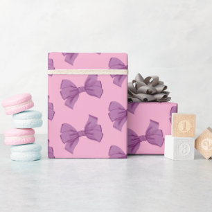 Rosa lila rosa rosett Baby Shower Presentpapper