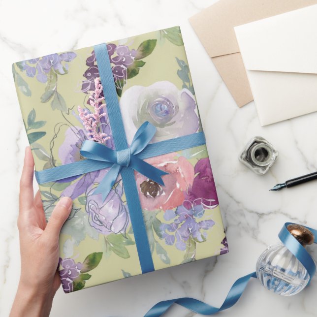 Rosa lila rosor Trädgård Presentpapper (Gifting)