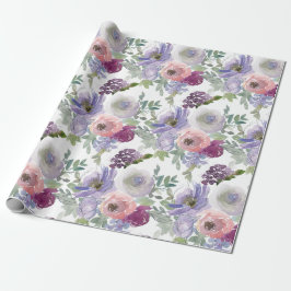 Rosa lila rosor vit bakgrund presentpapper