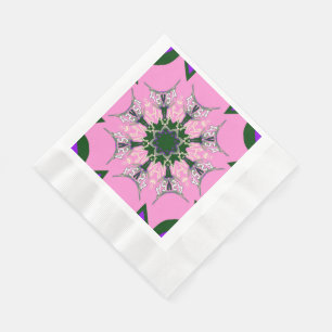 Rosa lila servetter med monogrammotiv