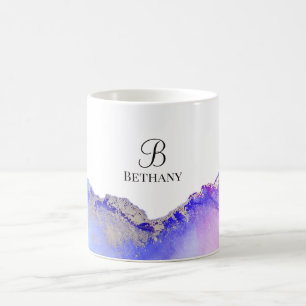 Rosa Lila Silver Monogram kaffe Mugg