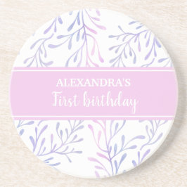 Rosa Lila Sjöjungfru 1:a födelsedag Flicka Ocean P Underlägg