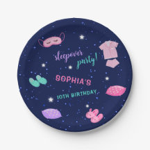 Rosa Lila Sleepover Födelsedagsfest Stars