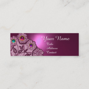 ROSA LILA SNÖRE FLOWERS, FÄRGGEMS MONOGRAM MINI VISITKORT