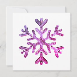 Rosa Lila Snowflake Modern Elegant Jul Julkort
