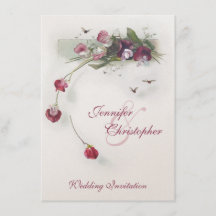 Rosa lila sötblommor inbjudan till bröllopsmöte