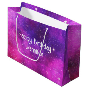 Rosa & Lila Space & Stars Faux Galaxy Birthday