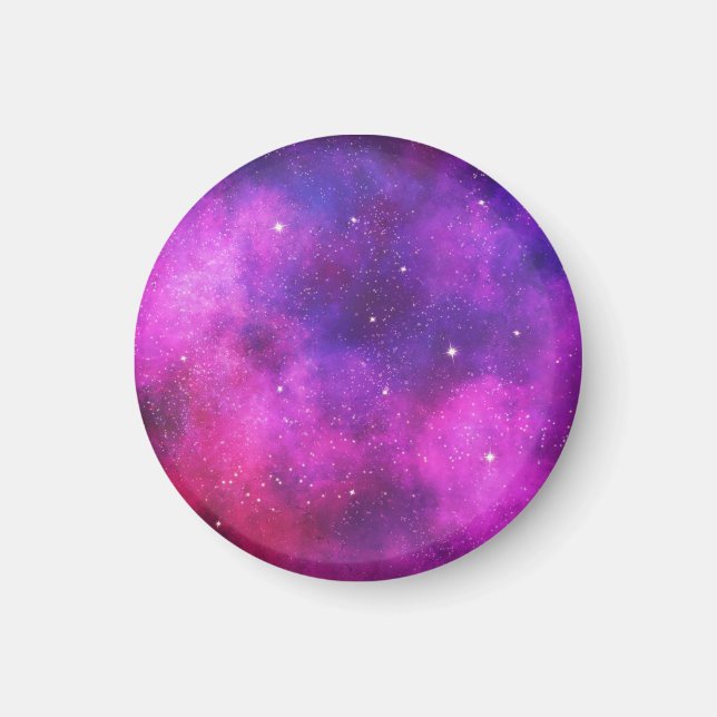 Rosa & Lila Space & Stars Faux Galaxy Magnet (Framsidan)