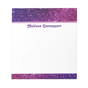 Rosa & Lila Sparkling Glitter Gemstones Anteckningsblock