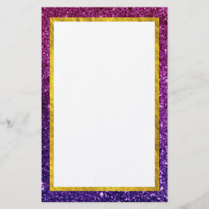 Rosa & Lila Sparkling Glitter Gemstones Brevpapper
