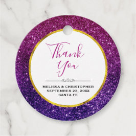 Rosa & Lila Sparkling Glitter Gemstones Bröllop Gåvor Etiketter