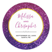 Rosa & Lila Sparkling Glitter Gemstones Bröllop