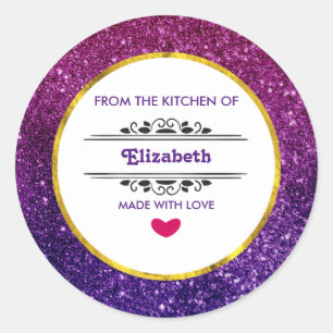 Rosa & Lila Sparkling Glitter Gemstones Kitchen Runt Klistermärke