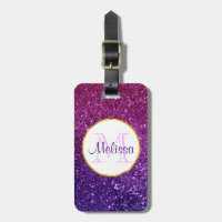 Rosa & Lila Sparkling Glitter Gemstones Monogram