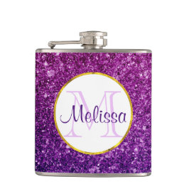 Rosa & Lila Sparkling Glitter Gemstones Monogram Fickplunta