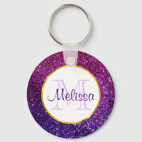 Rosa & Lila Sparkling Glitter Gemstones Monogram