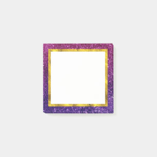 Rosa & Lila Sparkling Glitter Gemstones Post-it Block