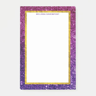 Rosa & Lila Sparkling Glitter Gemstones Post-it Block