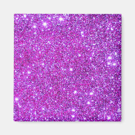 Rosa Lila Sparkly Glam Glitter Designer Magnet