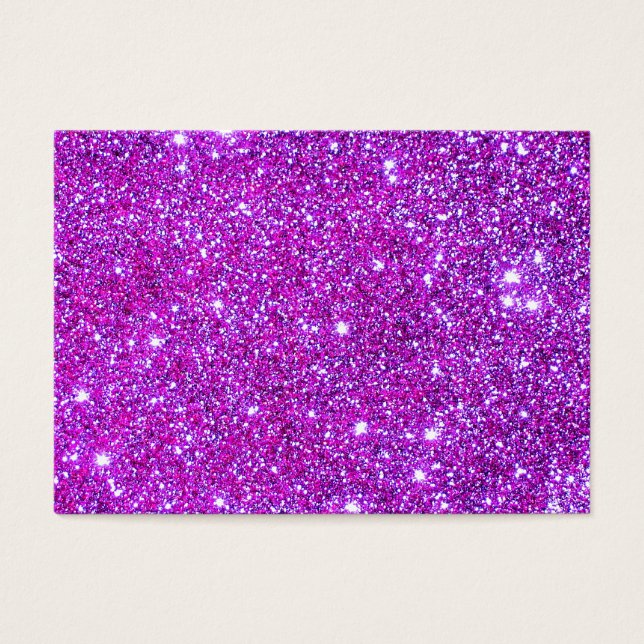 Rosa Lila Sparkly Glam Glitter Designer Visitkort (Framsidan)
