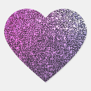 Rosa lila sparsam glitter hjärtformat klistermärke