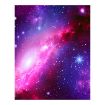 Rosa Lila Spiral Galaxy Poster