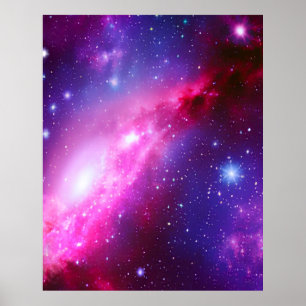 Rosa Lila Spiral Galaxy Poster