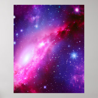 Rosa Lila Spiral Galaxy Poster