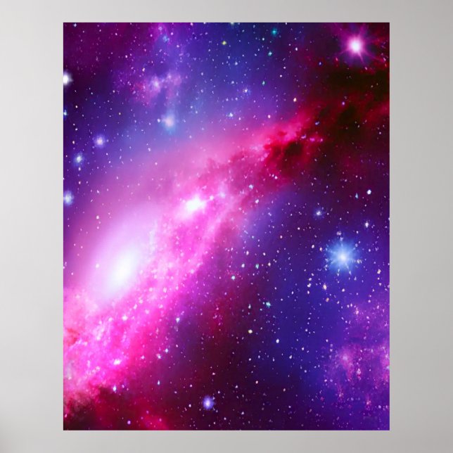 Rosa Lila Spiral Galaxy Poster (Framsidan)