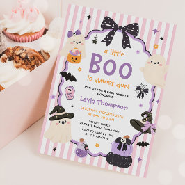 Rosa lila spök Halloween Bu-tjej Bebis firande Inbjudningar