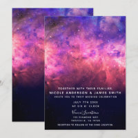 Rosa Lila Stjärnhimmel Kosmisk Galax Himmel Bröllo
