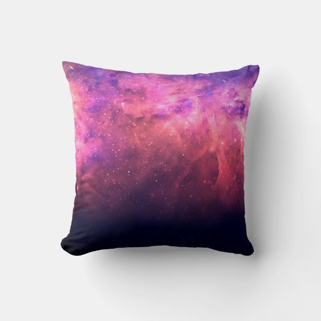 Rosa Lila Stjärnhimmel Kosmisk Galax Himmel Eld Gl Kudde (Framsida)