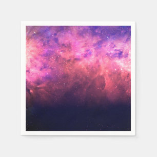 Rosa Lila Stjärnhimmel Kosmisk Galax Himmel Eld Gl Pappersservett