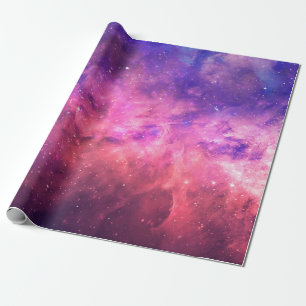 Rosa lila stjärnhimmel Kosmisk galax himmel eldske Presentpapper