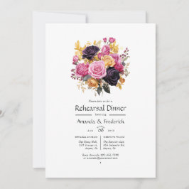 Rosa, Lila, Svarta havet och Guld Rehearsal Middag Inbjudningar