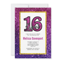 Rosa & lila Sweet 16 Glitter Glimmer Stenar