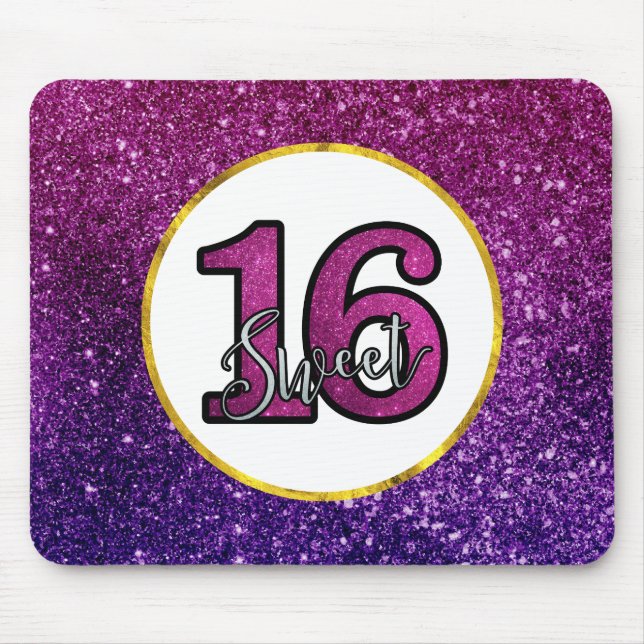Rosa & Lila Sweet 16 Gnistra Glitter Gemstones Musmatta (Framsidan)