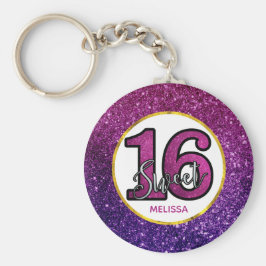 Rosa & Lila Sweet 16 Gnistra Glitter Gemstones Nyckelring